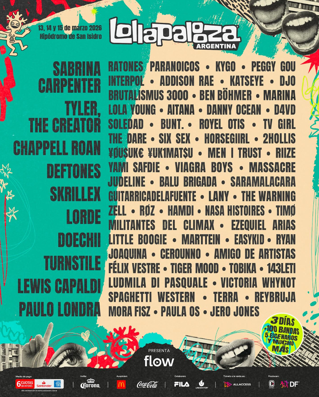 Lollapalooza Argentina 2026: an eclectic line-up celebrating icons, legends, and the new wave of Latin talent